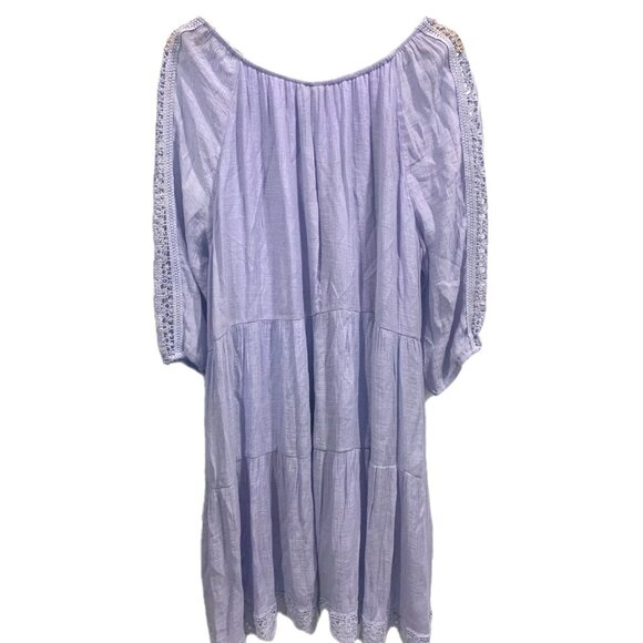 Just Found Boho Dress Size 2XL Lavender Halh Sleeve Knee Length Lace Detail - Picture 2 of 8